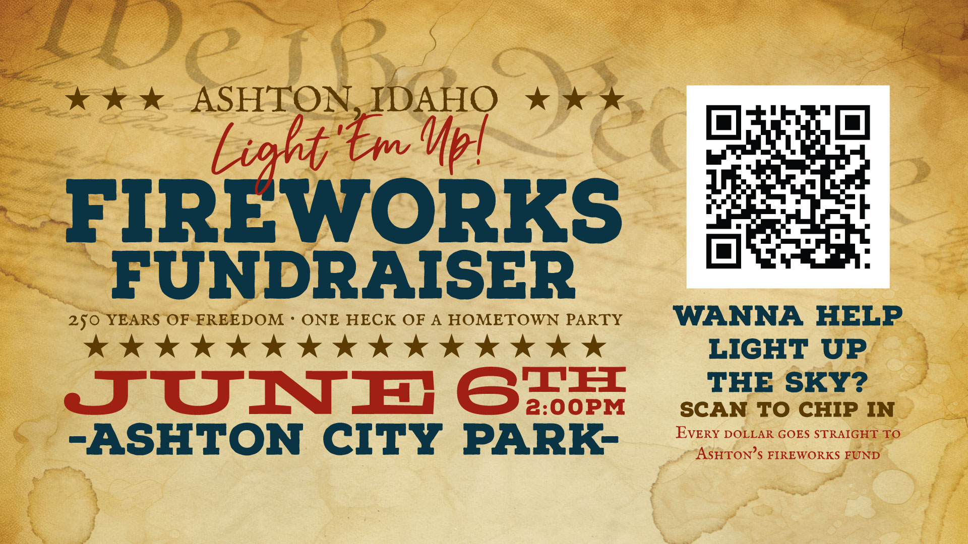 Ashton's Fireworks Fundraiser Hometown Party