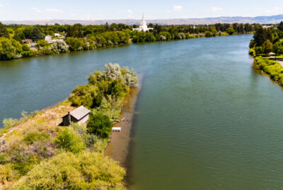 Idaho Falls, summer, aerials, Keefer Island, snake river, historic,